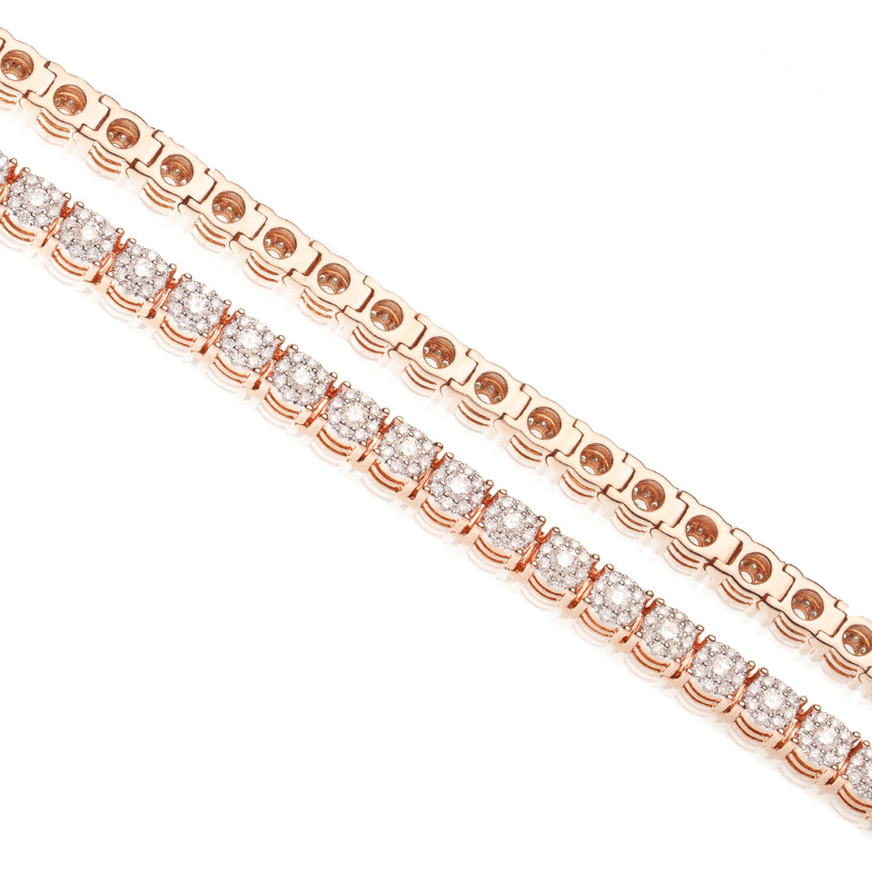 14k Rose Gold 3.38ctw Diamond Tennis Bracelet (4.5mm)