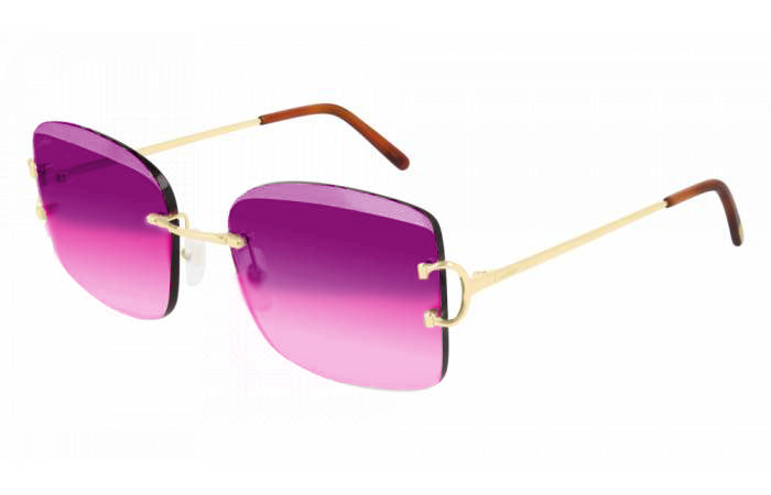 Cartier - CT0007RS - Gold Frame with Electric Purple Lenses