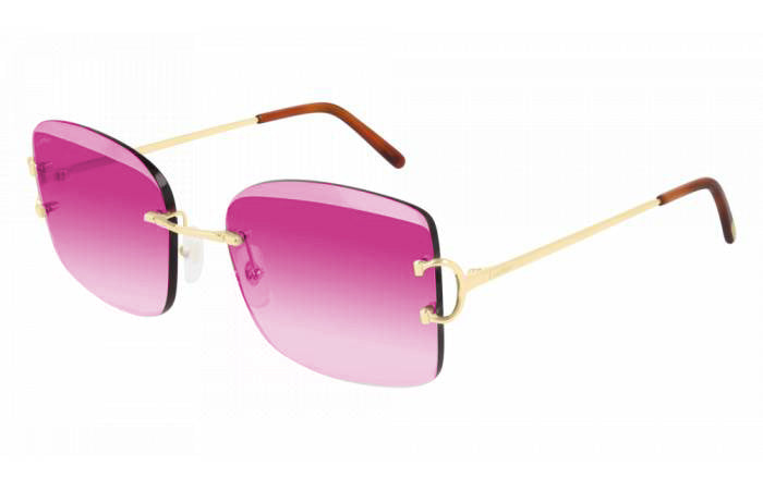 Cartier - CT0007RS 001 - Gold Frame with Pink Lenses