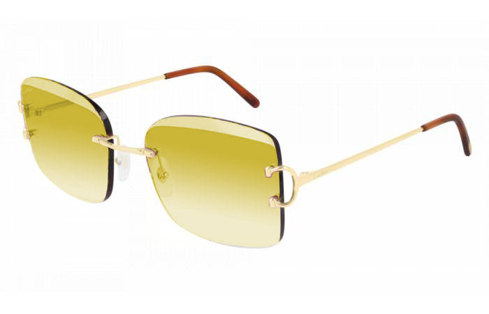 Cartier - CT0007RS 001 - Gold Frame with Yellow Lenses