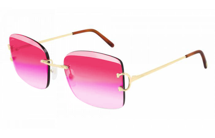 CT0007RS - Gold Frame with Pink Skies Lenses