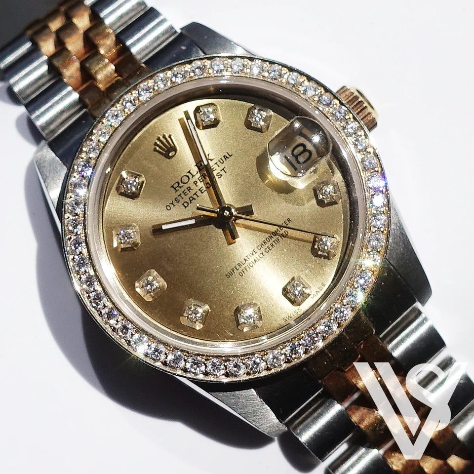 Preowned Rolex - Datejust - 31mm Champagne Diamond Dial & Bezel 18K Yellow Gold Two-Tone Jubilee Bracelet (Pre-Owned)
