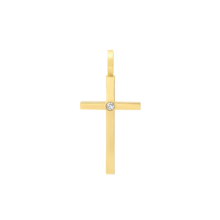 Medium Cross Solitaire Pendant