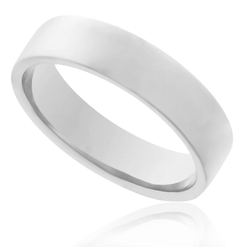 14K White Gold Solid Band 4mm