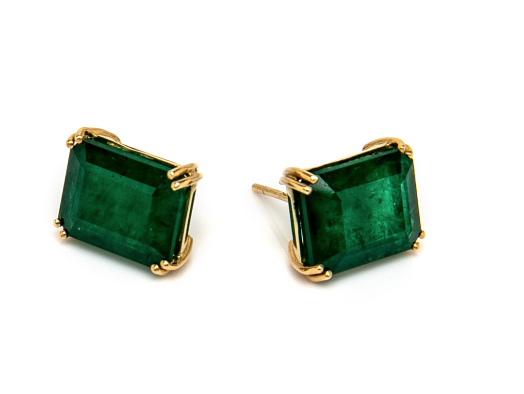 Elsa Emerald Studs