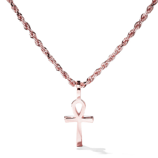 14K Rose Gold Small Ankh Pendant