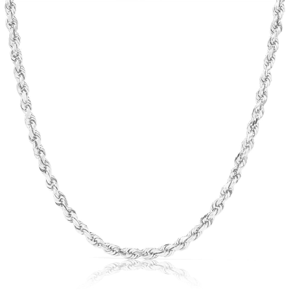 14K White Gold Rope Chain (3mm)